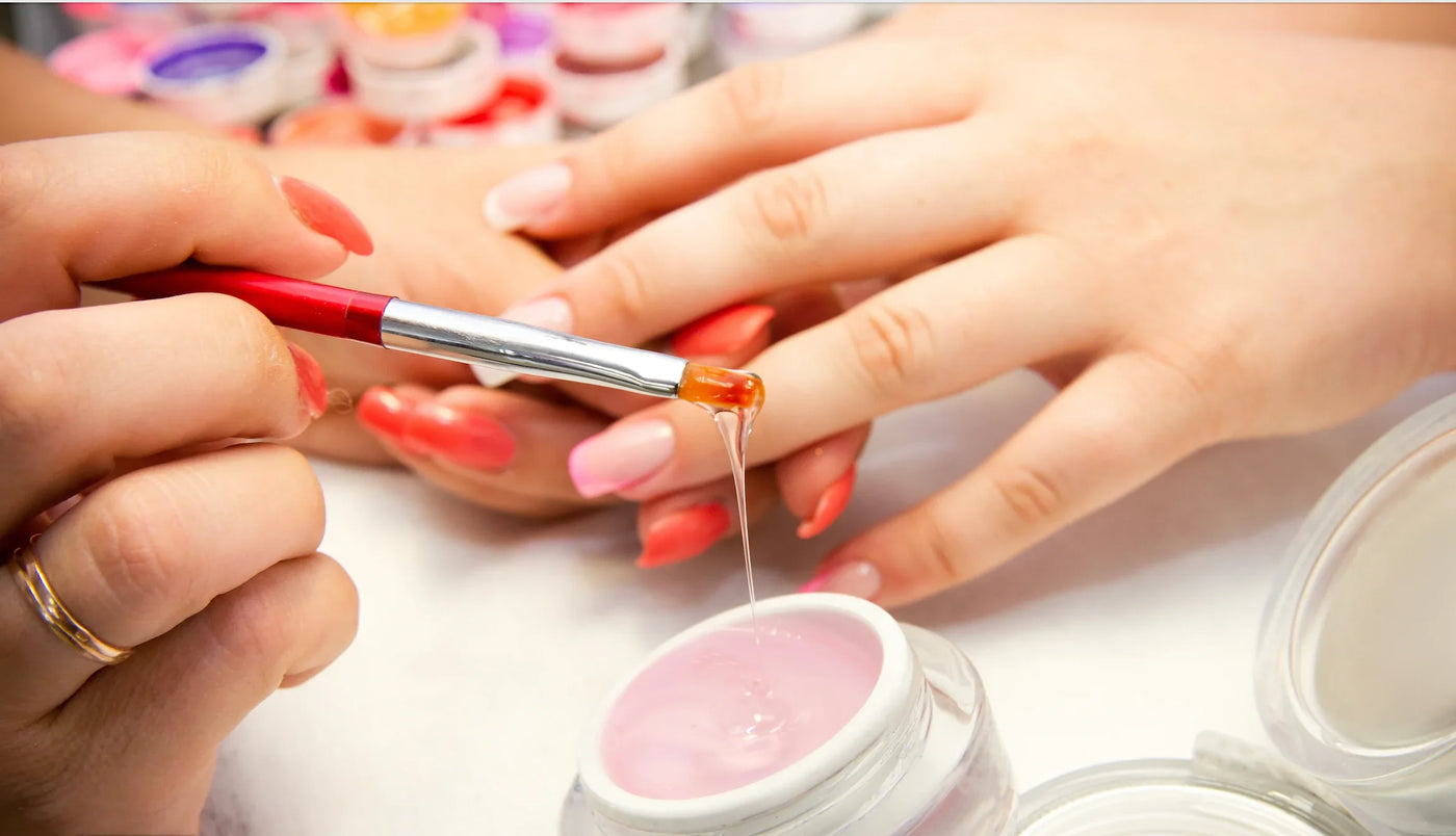 Gel being applied to nails